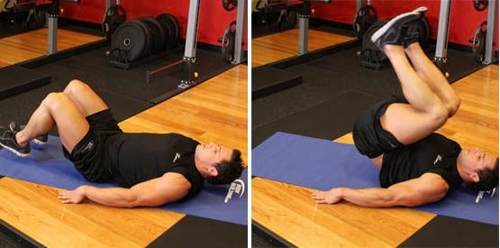 how to perform the Bent Knee Hip Raise https://get-strong.fit/Bent-Knee-Hip-Raise-How-To-Exercise-Guide/Exercises